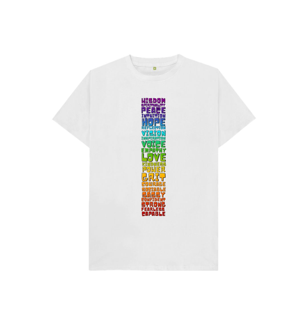 White Youth T-shirt - Chakra Words to Empower