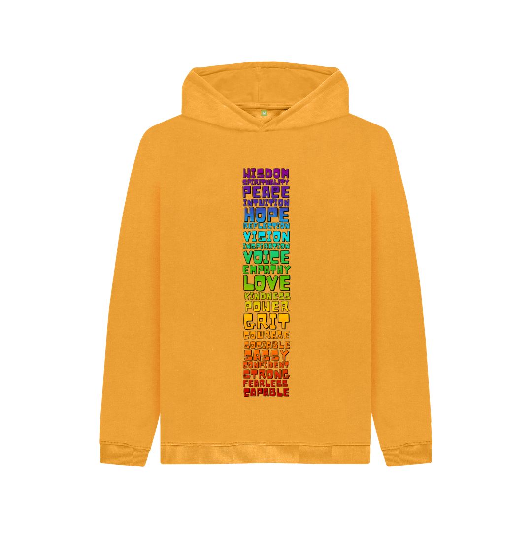 Mustard Youth Hoodie - Chakra Words to Empower
