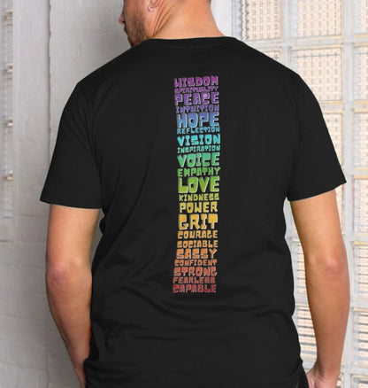 Unisex - Back Print - Chakra Words to Empower (BLK)