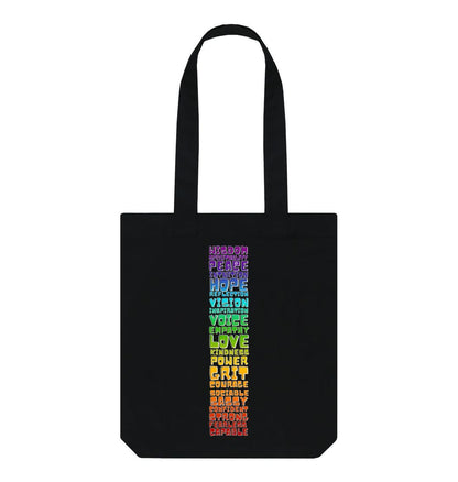 Black Small Tote - Words to Empower - BLK