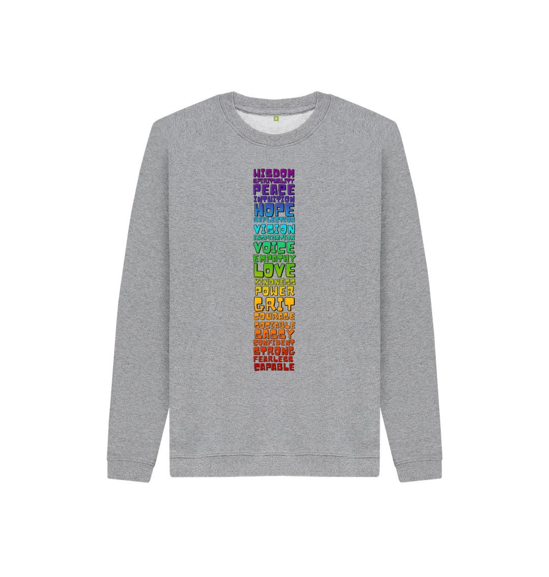 Athletic Grey Youth Sweatshirt - Chakra Words to Empower