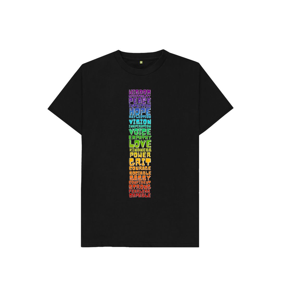 Black Youth T-shirt - Roo Betty BLK - Chakra Words to Empower
