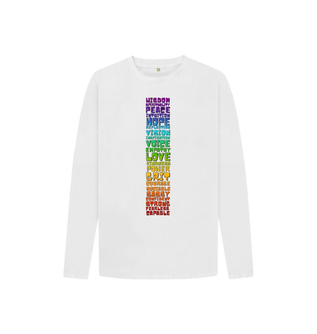 White Youth Long Sleeve T-shirt - Chakra Words to Empower