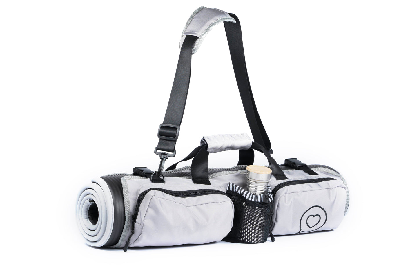 The Roo Betty Orla Yoga Mat Bag in Silver Grey 
