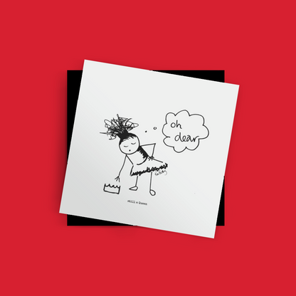 The Roo Betty Cartoon Still a Queen Notelet and Black envelope  printed on high quality card in the UK 