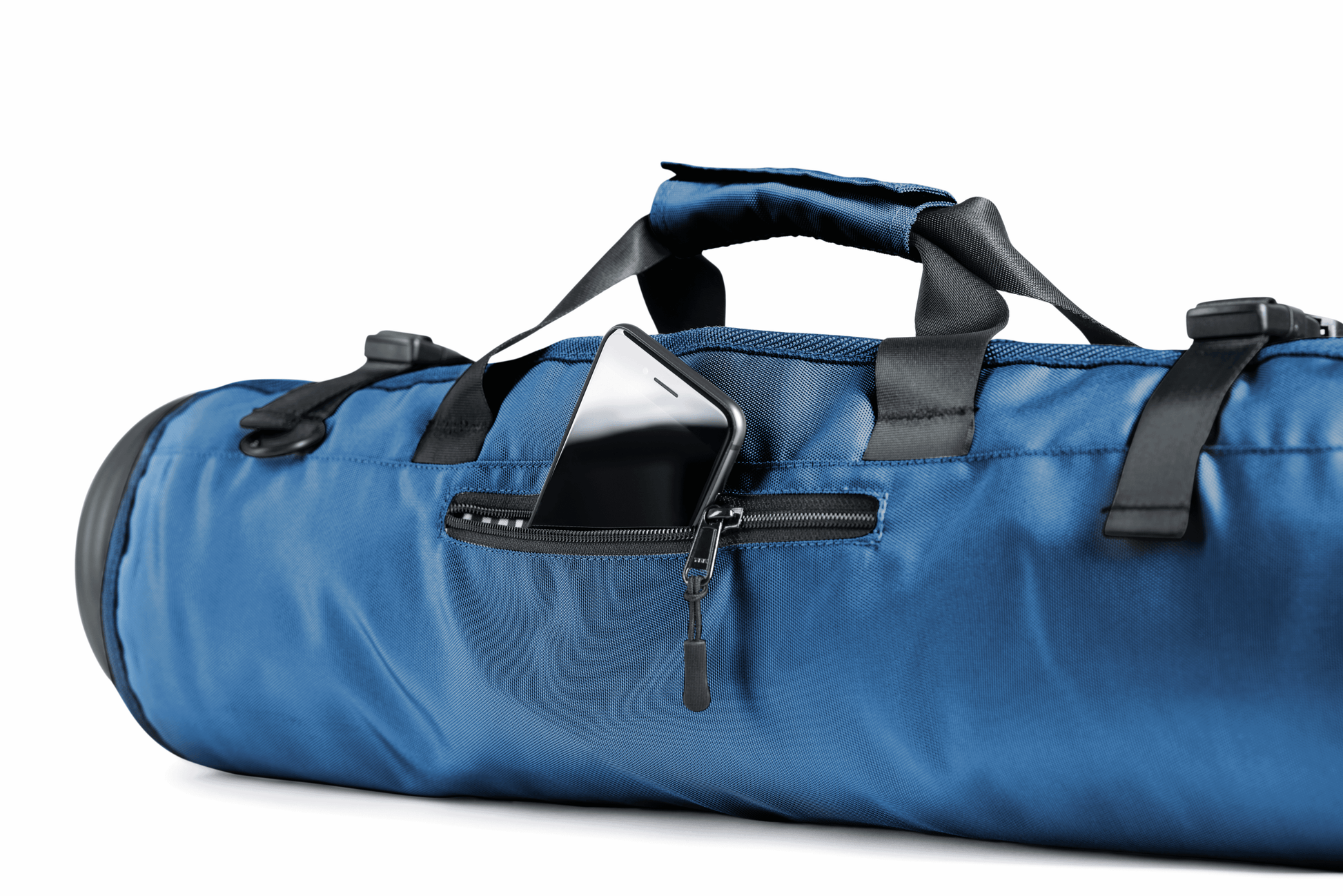 The Roo Betty Orla Yoga Mat bag has a zipped compartment for your phone 
