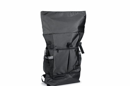 Roo betty Nyx back pack has an extra large roll top for added capacity 