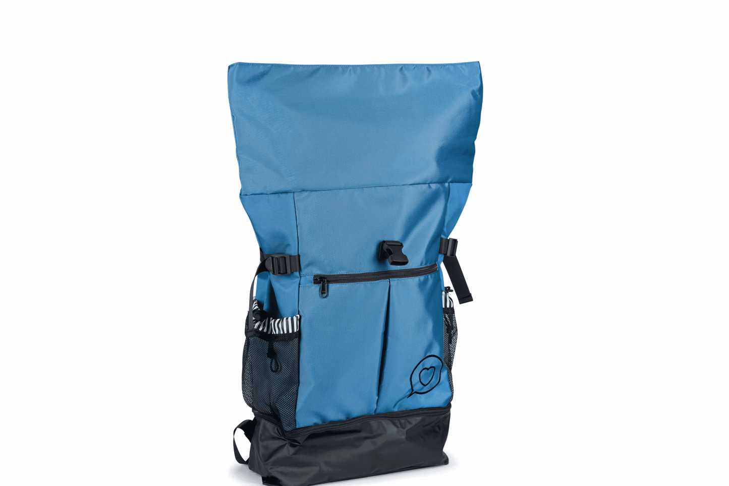 The Roo betty Nyx back pack has an extra large roll top for more space when you need it 