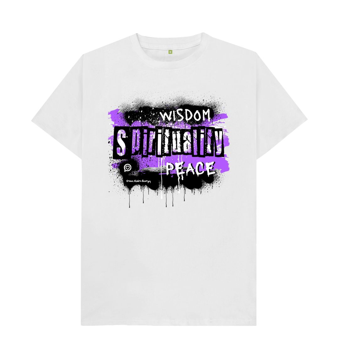 White UNISEX\/Mens- Crown Chakra Energy - Words to Empower