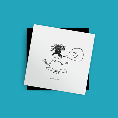 The Roo betty Cartoon Talk Kind Notelet with black peel and seal envelope